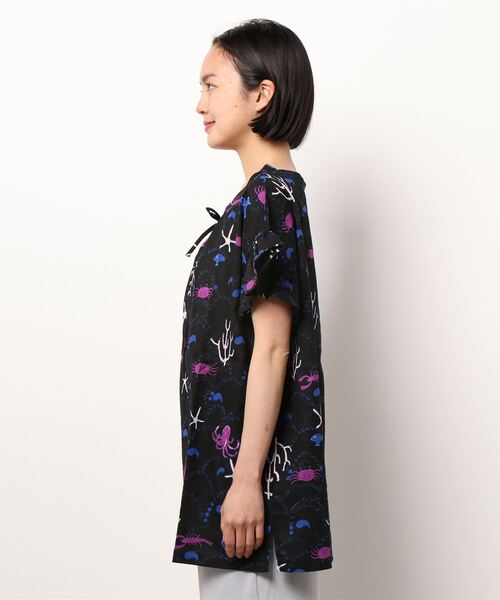 tsumori chisato SLEEP（ツモリチサト スリープ）の「トップス　４分袖　綿100％　「おやゆび姫」シリーズ　夏ならではの涼しい素材（M,L）（Tシャツ/カットソー・レディース・ブラック/アイボリー・LARGE/MEDIUM）」の9枚目の写真