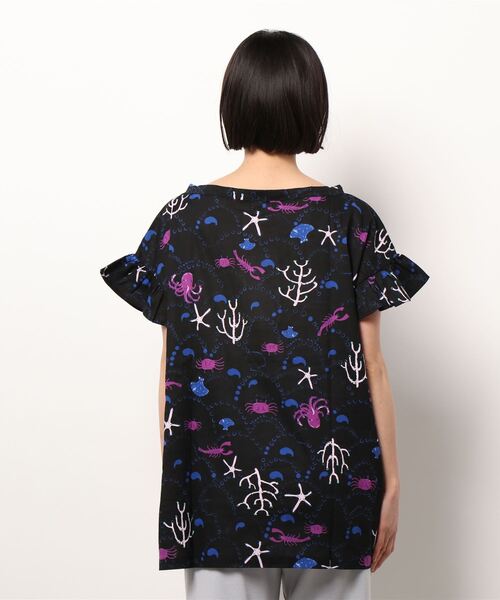 tsumori chisato SLEEP（ツモリチサト スリープ）の「トップス　４分袖　綿100％　「おやゆび姫」シリーズ　夏ならではの涼しい素材（M,L）（Tシャツ/カットソー・レディース・ブラック/アイボリー・LARGE/MEDIUM）」の12枚目の写真