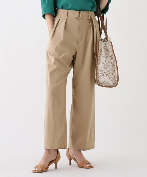 OPAQUE.CLIP（オペークドットクリップ）の「◆【Ｃ】リネン混ストレッチ　センプレワイドパンツ（その他パンツ・レディース・ブラック/ブルー/ライトベージュ・40/38/36）」の2枚目の写真