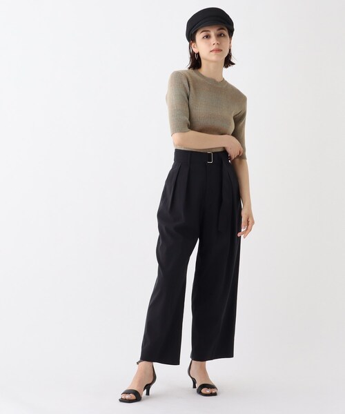 OPAQUE.CLIP（オペークドットクリップ）の「◆【Ｃ】リネン混ストレッチ　センプレワイドパンツ（その他パンツ・レディース・ブラック/ブルー/ライトベージュ・40/38/36）」の16枚目の写真