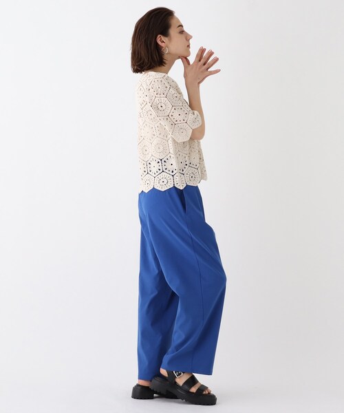 OPAQUE.CLIP（オペークドットクリップ）の「◆【Ｃ】リネン混ストレッチ　センプレワイドパンツ（その他パンツ・レディース・ブラック/ブルー/ライトベージュ・40/38/36）」の13枚目の写真