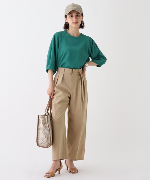 OPAQUE.CLIP（オペークドットクリップ）の「◆【Ｃ】リネン混ストレッチ　センプレワイドパンツ（その他パンツ・レディース・ブラック/ブルー/ライトベージュ・40/38/36）」の17枚目の写真