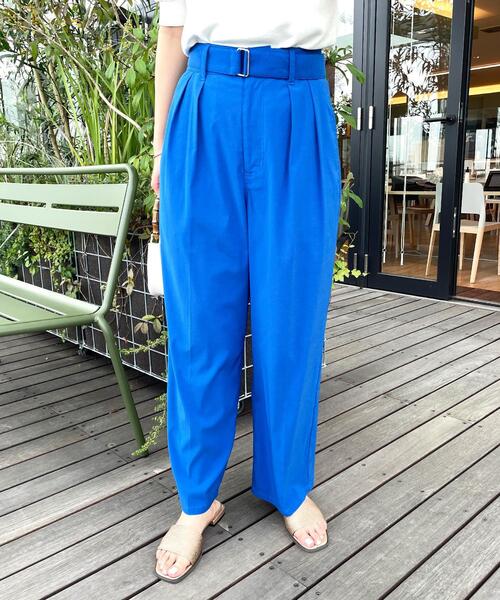 OPAQUE.CLIP（オペークドットクリップ）の「◆【Ｃ】リネン混ストレッチ　センプレワイドパンツ（その他パンツ・レディース・ブラック/ブルー/ライトベージュ・40/38/36）」の3枚目の写真