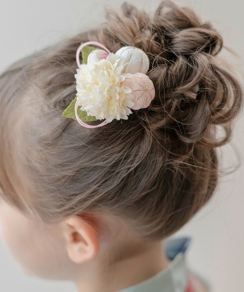 Catherine Cottage(キャサリンコテージ)の「水引梅髪飾り(小)(和装小物・キッズ・パープル/レッド/ピンク/ブルー・FREE)」の1枚目の写真