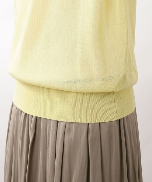 DRESKIP(ドレスキップ)の「◆【洗える/接触冷感】フレンチスリーブニット(ニット/セーター・レディース・イエロー系その他/ナチュラル/ネイビー/ダークグリーン・02/03)」の9枚目の写真