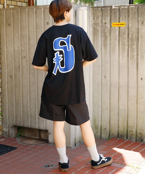 Stüssy 半袖シャツ M ブラック/ホワイト　ステューシー d7503effba23db9b62921ed2ef0163