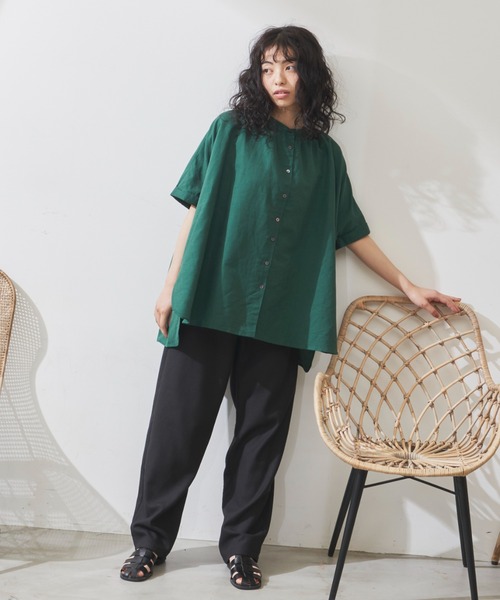 Libra Cue（リブラ キュー）の「リネンミックスバルーンパンツ（スラックス・レディース・ブラック/アイボリー・FREE）」の20枚目の写真