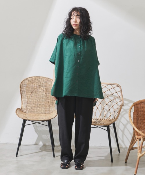 Libra Cue（リブラ キュー）の「リネンミックスバルーンパンツ（スラックス・レディース・ブラック/アイボリー・FREE）」の21枚目の写真