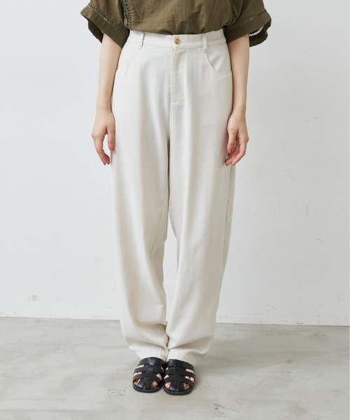 Libra Cue（リブラ キュー）の「リネンミックスバルーンパンツ（スラックス・レディース・ブラック/アイボリー・FREE）」の9枚目の写真