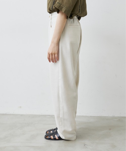 Libra Cue（リブラ キュー）の「リネンミックスバルーンパンツ（スラックス・レディース・ブラック/アイボリー・FREE）」の10枚目の写真