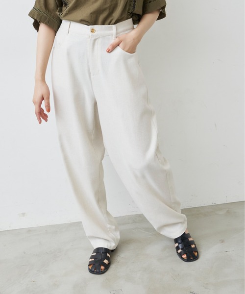 Libra Cue（リブラ キュー）の「リネンミックスバルーンパンツ（スラックス・レディース・ブラック/アイボリー・FREE）」の12枚目の写真