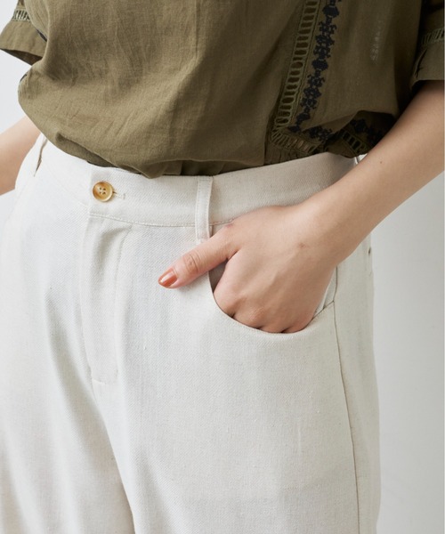 Libra Cue（リブラ キュー）の「リネンミックスバルーンパンツ（スラックス・レディース・ブラック/アイボリー・FREE）」の14枚目の写真