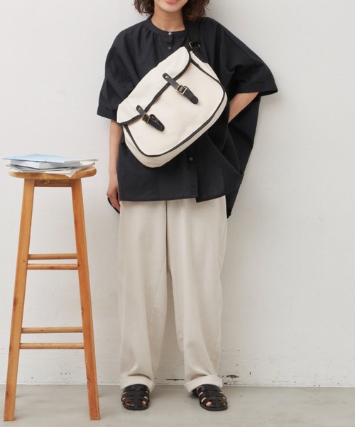 Libra Cue（リブラ キュー）の「リネンミックスバルーンパンツ（スラックス・レディース・ブラック/アイボリー・FREE）」の16枚目の写真