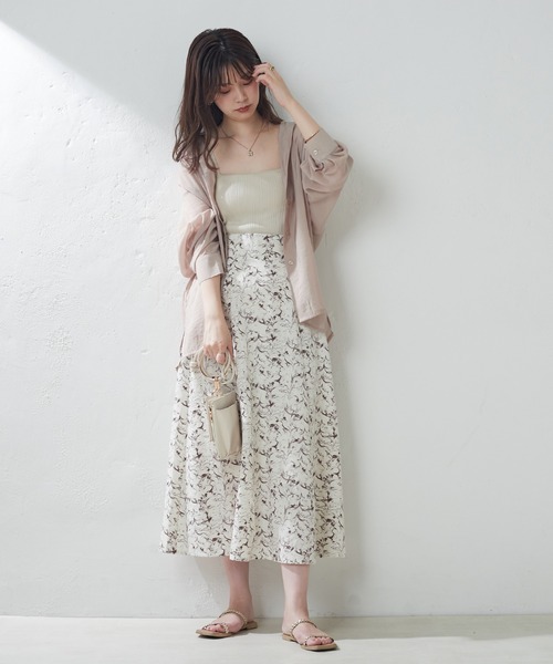 natural couture（ナチュラルクチュール）の「BIGシルエットシアーシャツ（シャツ/ブラウス・レディース・オフホワイト/ベージュ/グリーン/ピンク・FREE）」の21枚目の写真