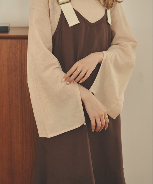 Ambre Neige（アンブルネージュ）の「２WAY楊柳スリットシャツ／【WEB/EC限定商品】（Tシャツ/カットソー・レディース・ダークブラウン/ベージュ/アイボリー・FREE）」の11枚目の写真