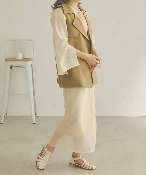 Ambre Neige（アンブルネージュ）の「２WAY楊柳スリットシャツ／【WEB/EC限定商品】（Tシャツ/カットソー・レディース・ダークブラウン/ベージュ/アイボリー・FREE）」の20枚目の写真