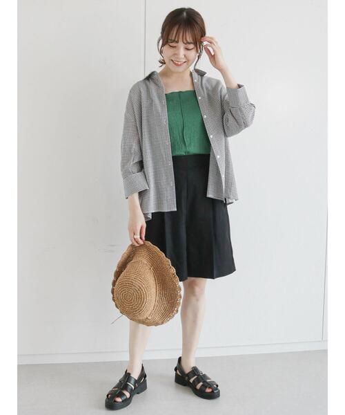 ehka sopo（エヘカソポ）の「チェックビッグシャツ（シャツ/ブラウス・レディース・ブラック/ピンク/イエロー/ミント・ﾌﾘ-）」の12枚目の写真