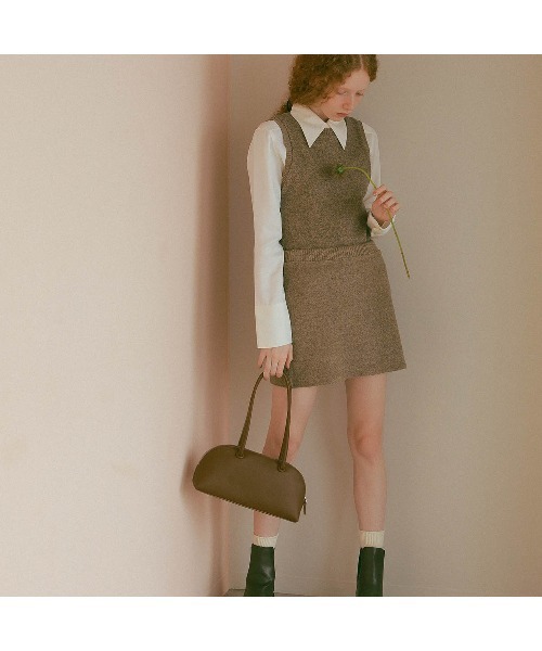 EFOLE（エフォル）の「【EFOLE】 ロングハンドル ワイド ボストンバッグ（ボストンバッグ・レディース・ブラック/オフホワイト/ブラウン・FREE）」の5枚目の写真