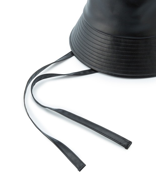 VIS（ビス）の「リボン付きフェイクレザーバケットハット（ハット・レディース・ブラック/キナリ・FREE）」の8枚目の写真