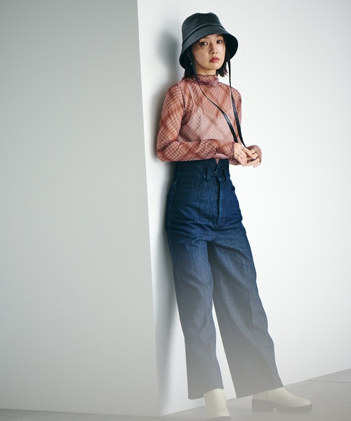 VIS（ビス）の「リボン付きフェイクレザーバケットハット（ハット・レディース・ブラック/キナリ・FREE）」の14枚目の写真