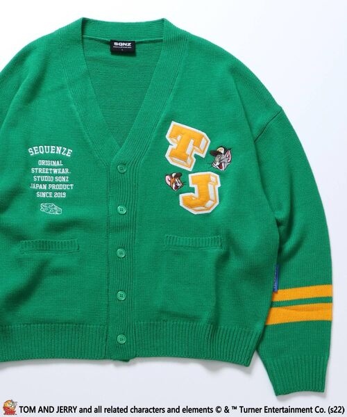 ヴィンテージ　アンサンブル　カーディガン　ニット　トムとジェリー　刺しゅう ニット Tom＆Jerry/トムとジェリー オーバーサイズ キャラクター