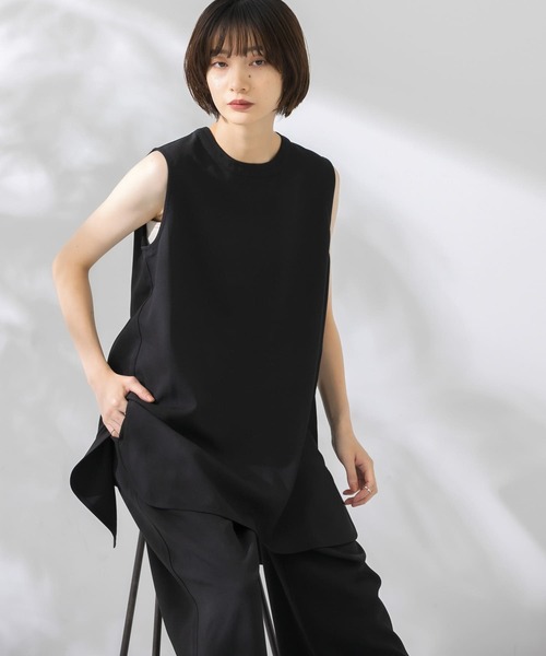 KBF（ケイビーエフ）の「『WEB/一部店舗限定』スリットセットアップ（サロペット/オーバーオール・レディース・ブラウン/ライトベージュ/ブラック・ONE）」の4枚目の写真