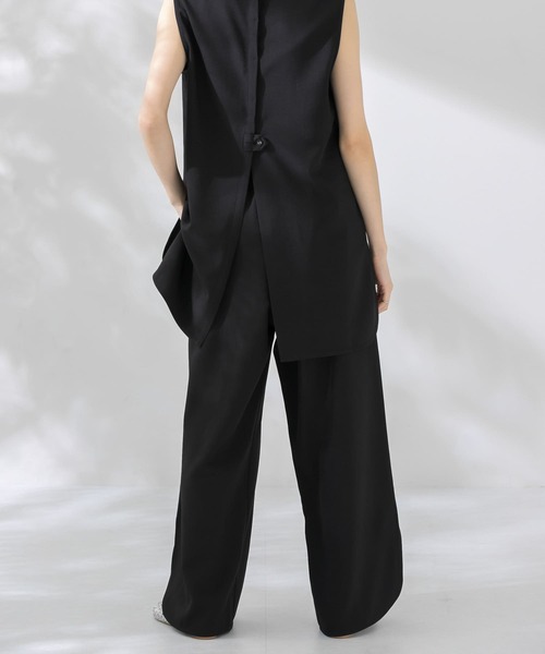 KBF（ケイビーエフ）の「『WEB/一部店舗限定』スリットセットアップ（サロペット/オーバーオール・レディース・ブラウン/ライトベージュ/ブラック・ONE）」の10枚目の写真