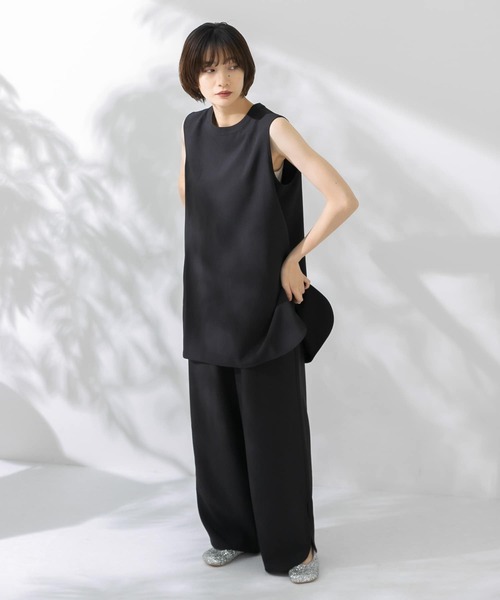 KBF（ケイビーエフ）の「『WEB/一部店舗限定』スリットセットアップ（サロペット/オーバーオール・レディース・ブラウン/ライトベージュ/ブラック・ONE）」の13枚目の写真