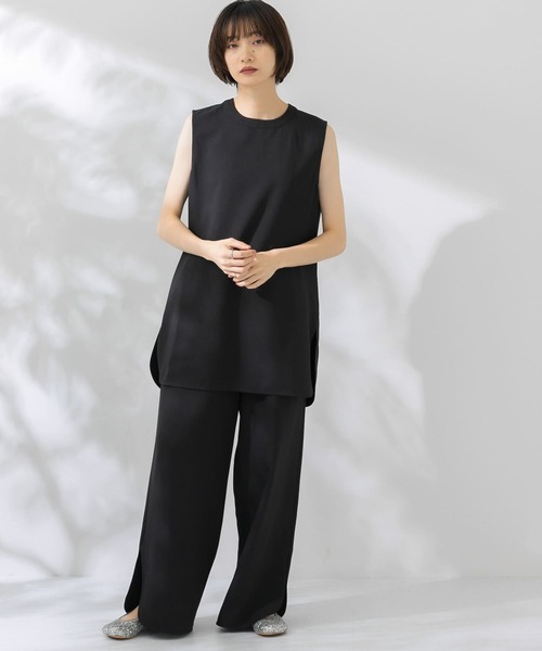 KBF（ケイビーエフ）の「『WEB/一部店舗限定』スリットセットアップ（サロペット/オーバーオール・レディース・ブラウン/ライトベージュ/ブラック・ONE）」の14枚目の写真