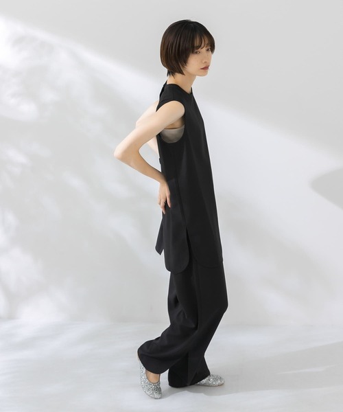 KBF（ケイビーエフ）の「『WEB/一部店舗限定』スリットセットアップ（サロペット/オーバーオール・レディース・ブラウン/ライトベージュ/ブラック・ONE）」の15枚目の写真