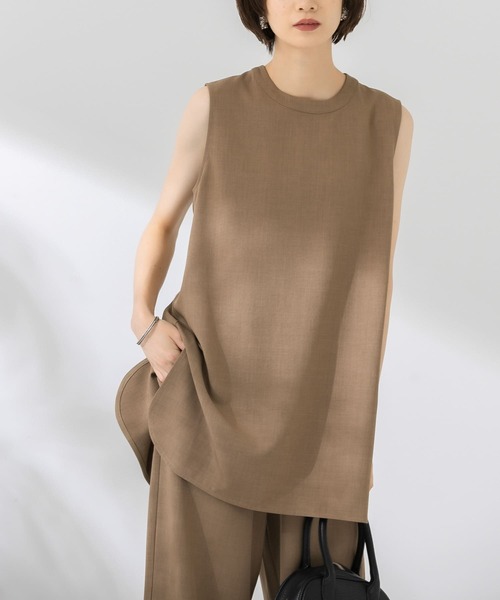 KBF（ケイビーエフ）の「『WEB/一部店舗限定』スリットセットアップ（サロペット/オーバーオール・レディース・ブラウン/ライトベージュ/ブラック・ONE）」の18枚目の写真