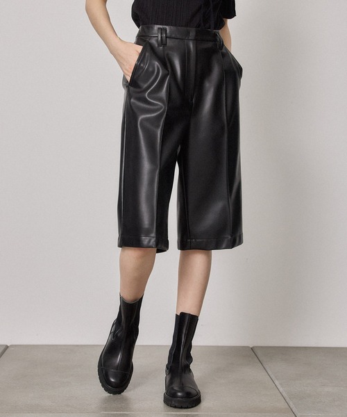 リーズン⭐︎PUBLIC TOKYO エコレザーハーフパンツ/ウォッシャブル PUBLIC TOKYO（パブリックトウキョウ）の「エコレザーハーフパンツ