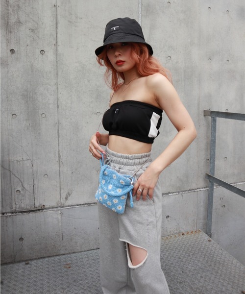 FIG&VIPER（フィグアンドバイパー）の「メッシュベアTOP（チューブトップ・レディース・ブルー/ブラック・FREE）」の7枚目の写真