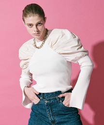 MAISON SPECIAL | ボリュームタフタスリーブニットトップス【MAISON SPECIAL/メゾンスペシャル】(ニット/セーター)