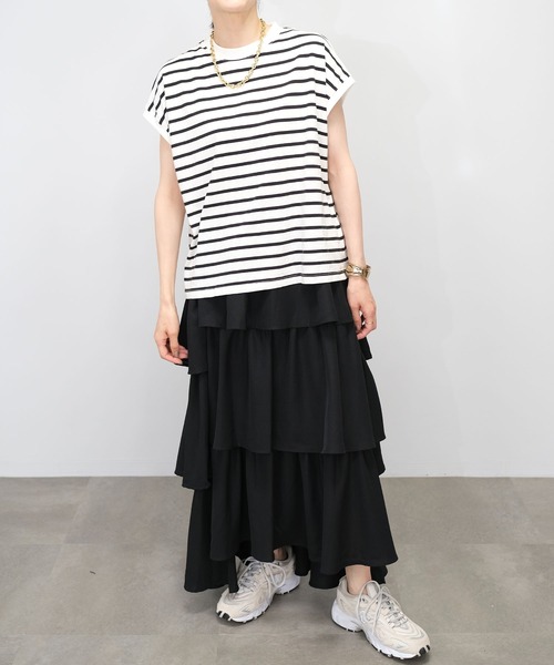 ＡＮＤＪ（アンドジェイ）の「【2022/AW】トロピカルステップティアードスカート（スカート・レディース・ブラック/ピンク/イエロー/モカ/ベージュ系その他・M）」の20枚目の写真