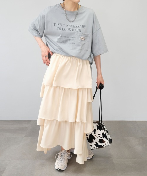 ＡＮＤＪ（アンドジェイ）の「【2022/AW】トロピカルステップティアードスカート（スカート・レディース・ブラック/ピンク/イエロー/モカ/ベージュ系その他・M）」の17枚目の写真