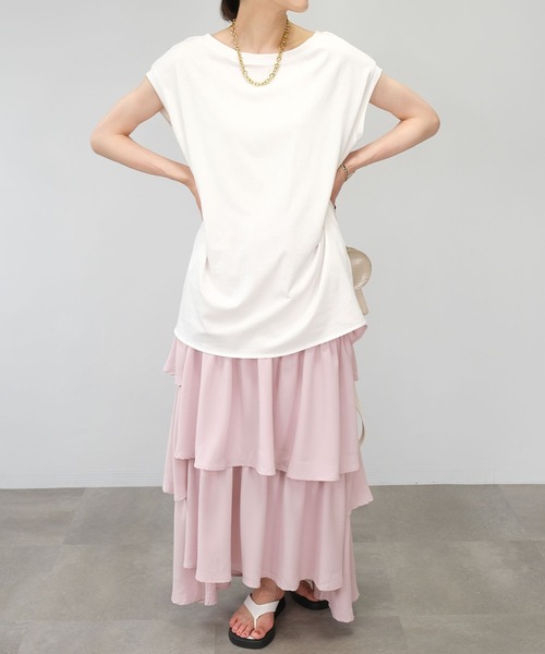 ＡＮＤＪ（アンドジェイ）の「【2022/AW】トロピカルステップティアードスカート（スカート・レディース・ブラック/ピンク/イエロー/モカ/ベージュ系その他・M）」の19枚目の写真