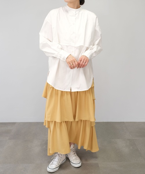 ＡＮＤＪ（アンドジェイ）の「【2022/AW】トロピカルステップティアードスカート（スカート・レディース・ブラック/ピンク/イエロー/モカ/ベージュ系その他・M）」の15枚目の写真