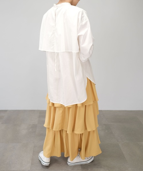 ＡＮＤＪ（アンドジェイ）の「【2022/AW】トロピカルステップティアードスカート（スカート・レディース・ブラック/ピンク/イエロー/モカ/ベージュ系その他・M）」の8枚目の写真