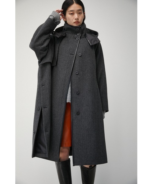 AZUL by moussy（アズールバイマウジー）の「TWEED PONCHO COAT/ツイードポンチョコート（ポンチョ・レディース・グレー・FREE）」の3枚目の写真