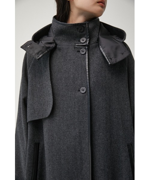 AZUL by moussy（アズールバイマウジー）の「TWEED PONCHO COAT/ツイードポンチョコート（ポンチョ・レディース・グレー・FREE）」の9枚目の写真