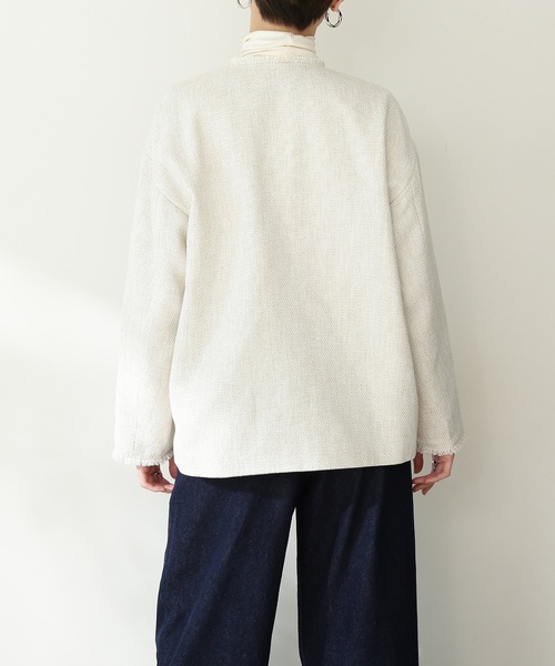 N.（N. Natural Beauty Basic）（エヌエヌナチュラルビューティーベーシック）の「【松井愛莉さん着用】◆ツイードジャケット（その他アウター・レディース・オフホワイト/スミクロ・MEDIUM）」の3枚目の写真