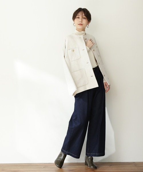 N.（N. Natural Beauty Basic）（エヌエヌナチュラルビューティーベーシック）の「【松井愛莉さん着用】◆ツイードジャケット（その他アウター・レディース・オフホワイト/スミクロ・MEDIUM）」の9枚目の写真