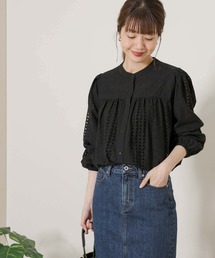 URBAN RESEARCH Sonny Label | バンドカラーコットンレーススリーブシャツ(シャツ/ブラウス)