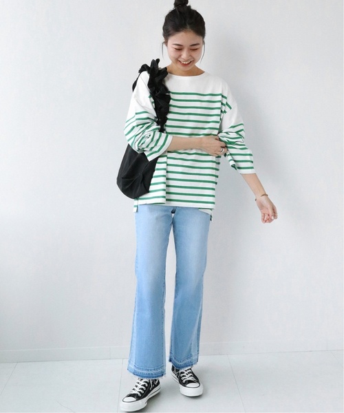 JOURNAL STANDARD relume(ジャーナルスタンダード レリューム)の「《追加3》パネルボーダーボートネックTEE(Tシャツ/カットソー・レディース・ブラウン/グリーン/ネイビー/レッド/ピンク・FREE)」の12枚目の写真