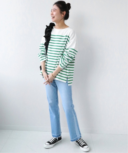 JOURNAL STANDARD relume(ジャーナルスタンダード レリューム)の「《追加3》パネルボーダーボートネックTEE(Tシャツ/カットソー・レディース・ブラウン/グリーン/ネイビー/レッド/ピンク・FREE)」の13枚目の写真