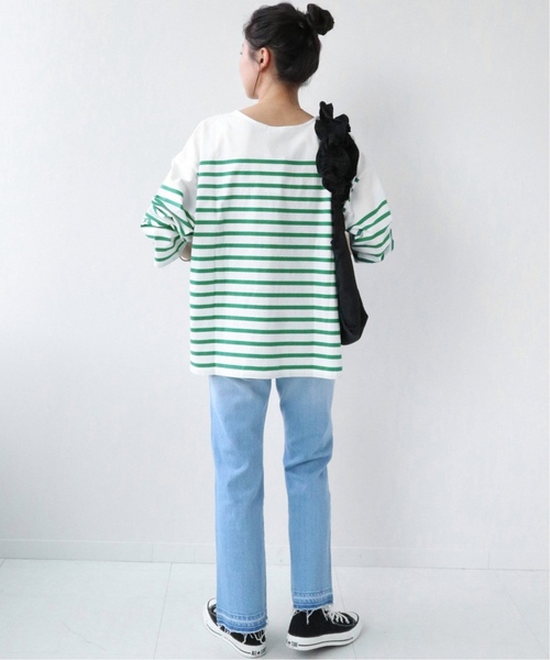 JOURNAL STANDARD relume(ジャーナルスタンダード レリューム)の「《追加3》パネルボーダーボートネックTEE(Tシャツ/カットソー・レディース・ブラウン/グリーン/ネイビー/レッド/ピンク・FREE)」の15枚目の写真