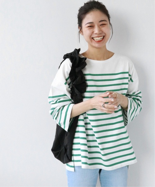 JOURNAL STANDARD relume(ジャーナルスタンダード レリューム)の「《追加3》パネルボーダーボートネックTEE(Tシャツ/カットソー・レディース・ブラウン/グリーン/ネイビー/レッド/ピンク・FREE)」の16枚目の写真