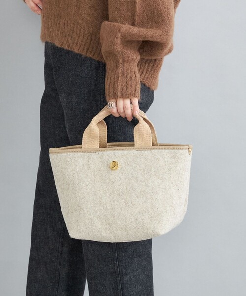 BONFANTI（ボンファンティ）の「BONFANTI:フェルトトート◆（トートバッグ・レディース・ナチュラル/ブラウン/オレンジ・ONE SIZE）」の5枚目の写真