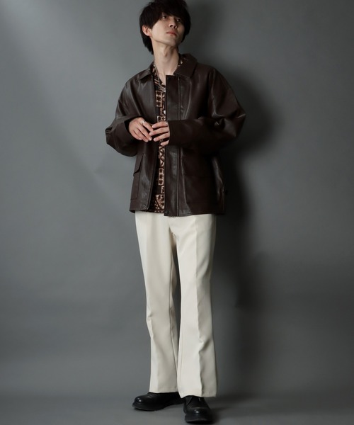 SITRY(シトリー)の「synthetic leather Big jacket/フェイクレザー ビッグジャケット(ブルゾン・メンズ・ブラック/ブラウン・M/L)」の20枚目の写真